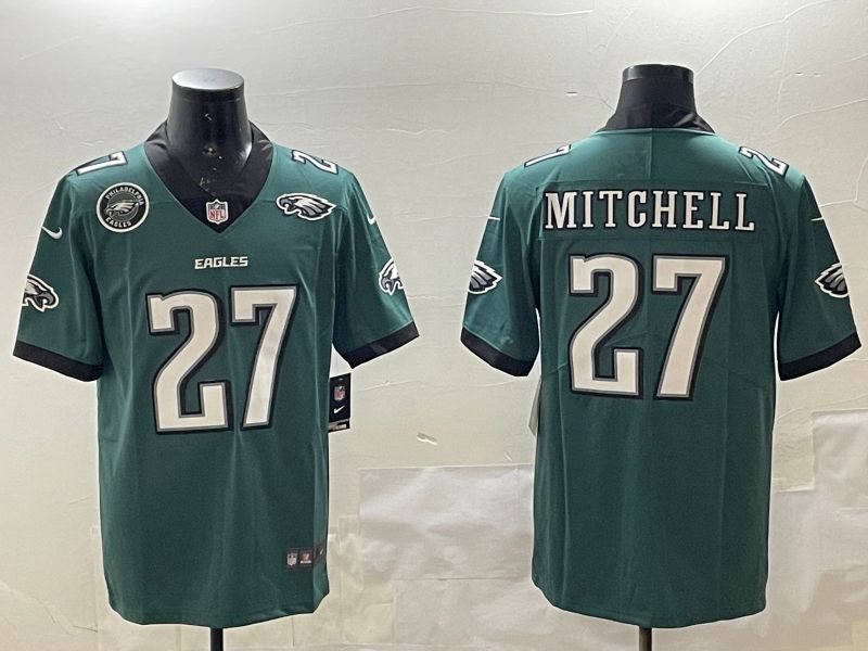 Men Philadelphia Eagles #27 Mitchell Green Second generations 2025 Nike Vapor Limited NFL Jersey style 209